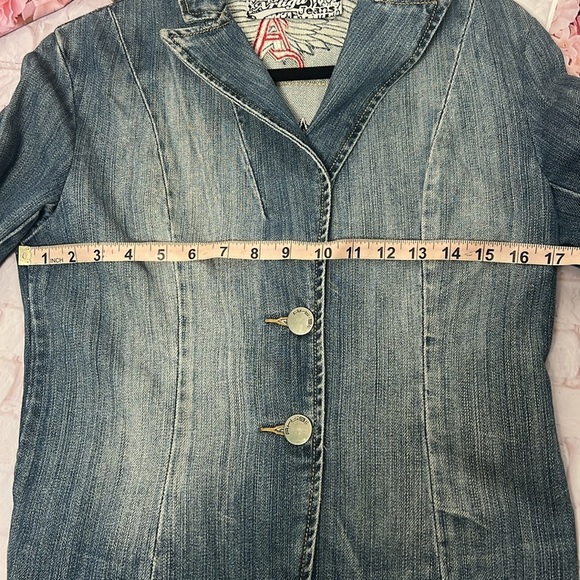 Artigli Blue Jean Jacket blazer with Studded Details size S - Picture 8 of 10